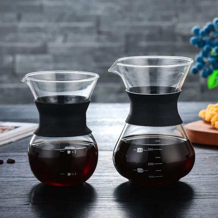 Gambar COFFEE SERVER KETTLE 600 ml (01) / TEKO KACA / TEKO KOPI / SERVER V60 MODEL AESTHETIC - SE111 - No Color - 600ml dari Sameo Coffee undefined Tokopedia