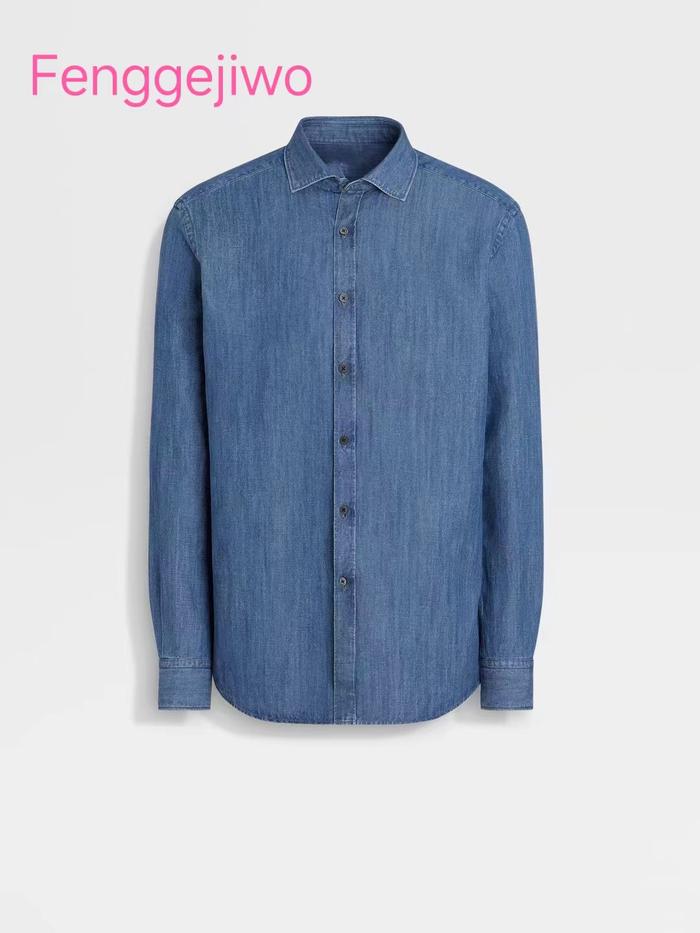 Gambar Kemeja Denim Biru Tencel Campuran Katun Linen Pria Fenggejiwo - 01Denim Blue XX dari Semusimjaya undefined Tokopedia