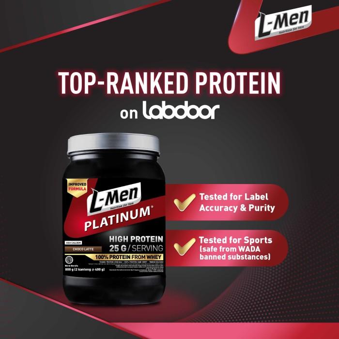 Gambar L-Men Platinum Choco Latte 800Gr - Suplemen Olahraga Tinggi Protein dari Kinoyy1 undefined Tokopedia