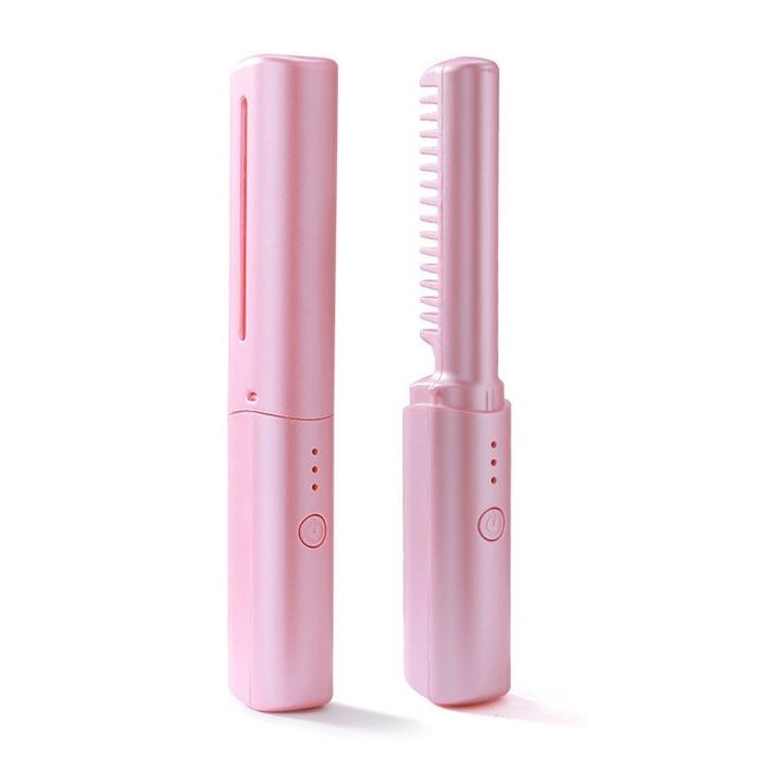 Gambar Sisir Pelurus Rambut Listrik 2in1  Steam Hot Dry Rambut Rapi dan Lurus - PINK dari uplik.iplik undefined Tokopedia