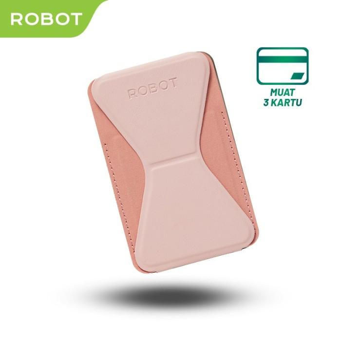Gambar Phone Holder Robot RT-BR09 Credit Card Wallet Case & Phone Holder Stand Ultra Slim - Merah Muda dari CITRA KOMPUTER MALL undefined Tokopedia