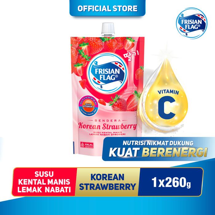 Gambar [FLASH SALE] Frisian Flag Bendera Kental Manis Korean Strawberry Pouch 260g dari Frisian Flag Official Store undefined Tokopedia