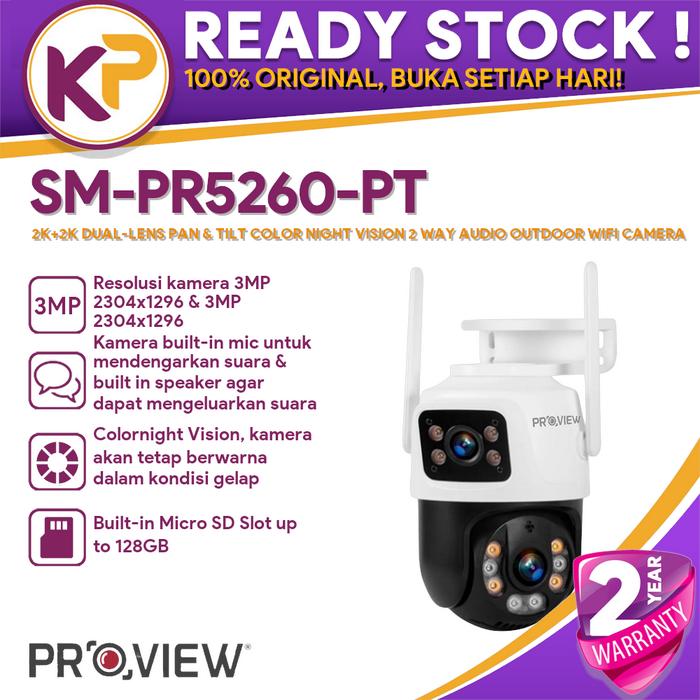 Promo PROVIEW SM-PR5260-PT (3MP&3MP) 2K+2K DUAL-LENS PAN TILT