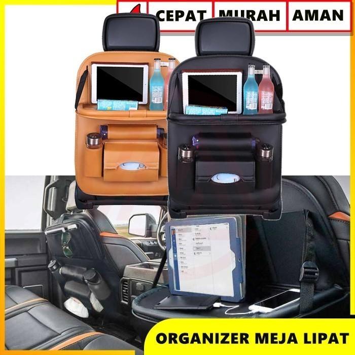 Gambar CAR SEAT ORGANIZER FOLDABLE TABLE SEAT ORGANIZER MEJA LIPAT PREMIUM - Hitam dari Mtech Official undefined Tokopedia