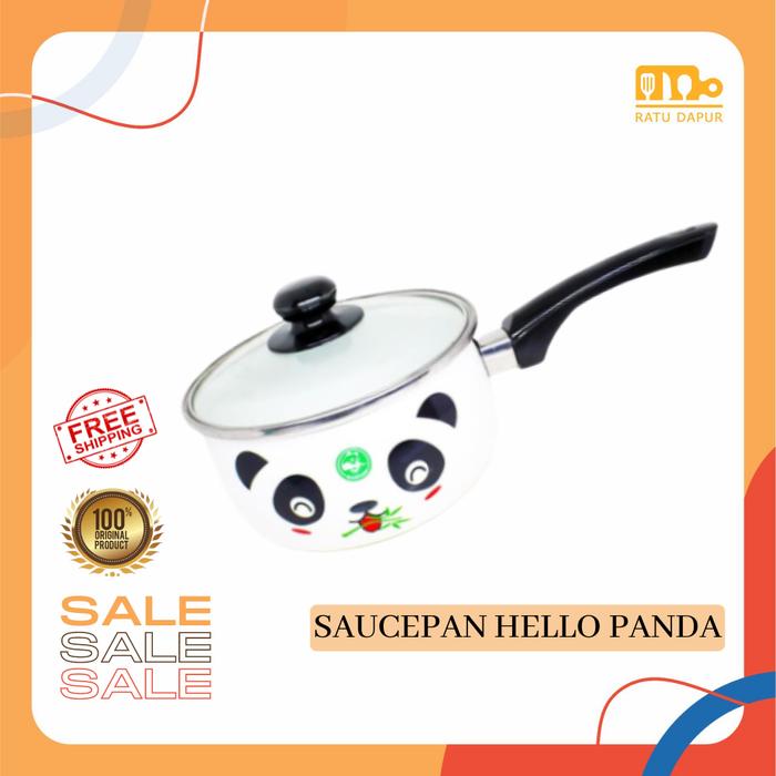 Gambar Maspion Panci Saucepan Hello Panda 18 Cm Enamel + Tutup Kaca Serbaguna Anti Lengket / Panci Kesehatan / Panci Masak Indomie / Panci Serbaguna - Putih dari jeje1919 undefined Tokopedia
