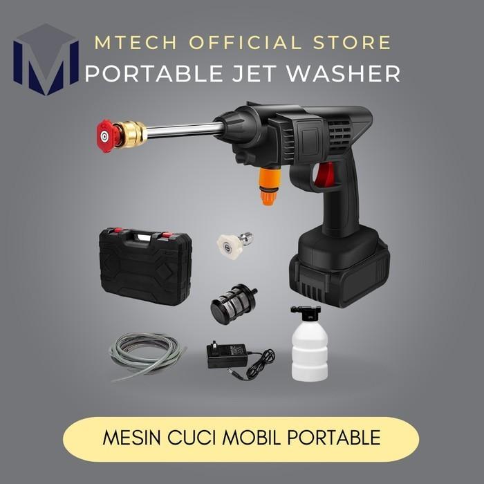Gambar Jet Washer Portable Alat Cuci Mobil Water Spray Gun Cordless Wireless - SET 1 BATERAI dari Mtech Official undefined Tokopedia