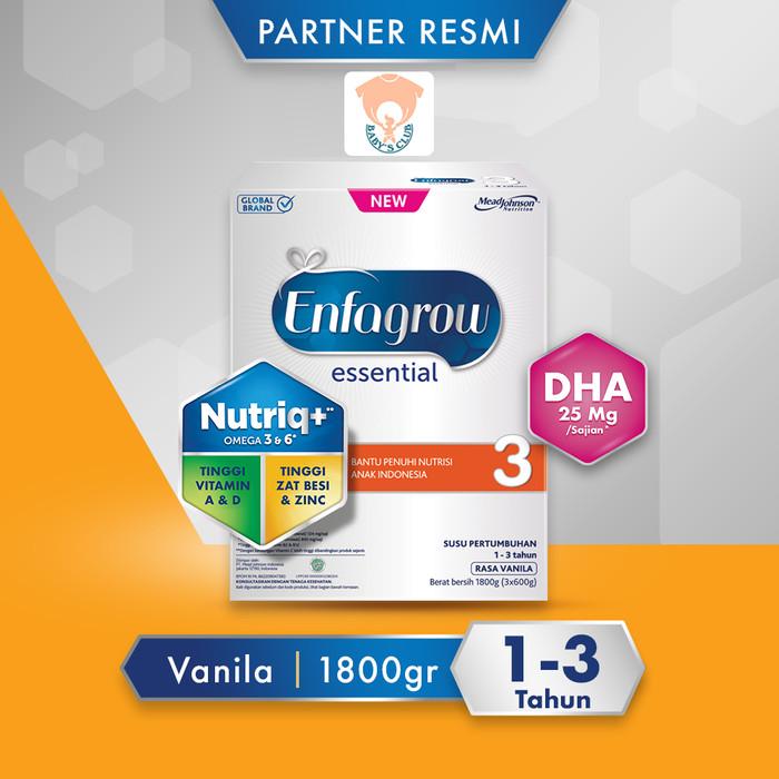 Gambar PTR Enfagrow Essential 3 1800 Gram Vanila (1-3 Tahun) dari store asih1 undefined Tokopedia