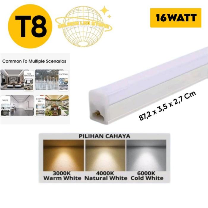 Gambar LAMPU NEON LED TUBE T8 16W / LED TUBE T8 / LAMPU NEON - Putih dari Golden LED Store 2 undefined Tokopedia