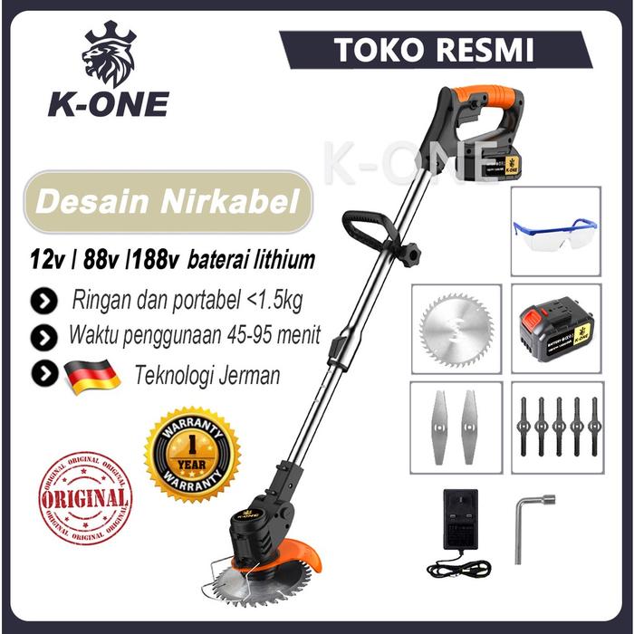 Gambar K-ONE Kualitas Tinggi 188V/88V/12V Mesin Potong Rumput Pemotong Rumput Listrik Pemangkas Rumput dengan Baterai Li-ion yang Dapat Diisi Ulang dari AgroTechStore undefined Tokopedia