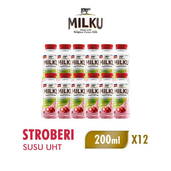 Gambar Promo / Diskon Milku Susu Uht Rasa Strawberry 200Ml X 12 Pcs Non Cod dari sayno- undefined Tokopedia