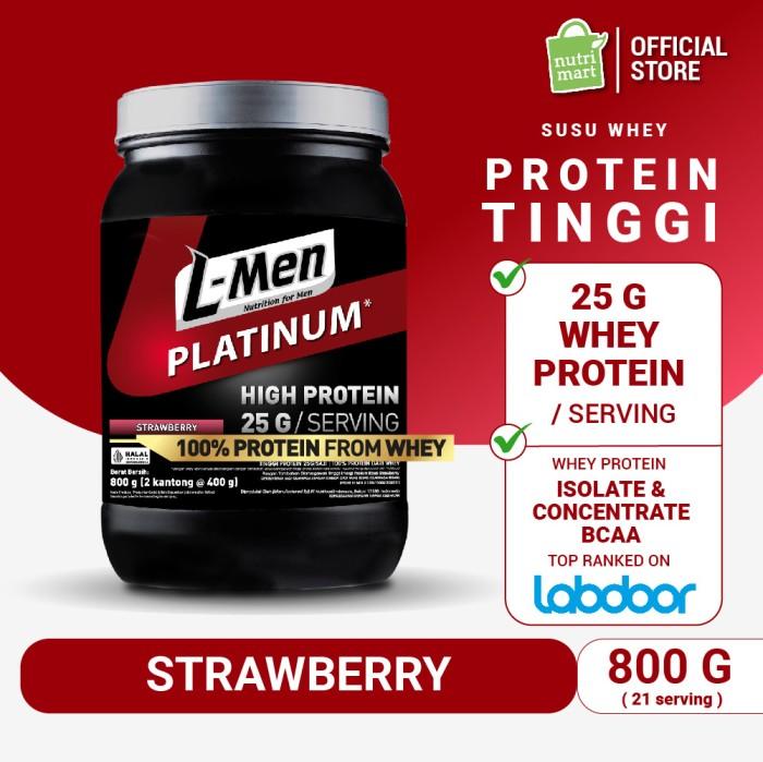 Gambar PTR L-Men Platinum Strawberry 800 gram / 1,7 lbs - 25g Whey Protein dari Berkah J Official undefined Tokopedia