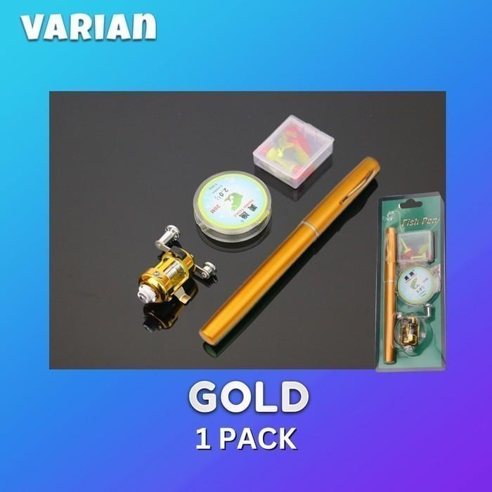 Gambar Set Pancingan Pulpen Reel Lengkap Joran Pen Fishing Rod Simple - Gold, Hanya Pancingan dari Toko.Lucky undefined Tokopedia
