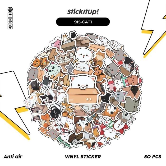 Gambar 50PCS Stiker Meme Kucing Aesthetic / Vinyl Waterproof Anti Air / Sticker Helm Buku Journal Koper Motor Casing HP Laptop Tumbler Botol Minum Sepeda IPad Tablet Polaroid Kulkas - 915-CAT1, 50pcs dari Stickit Up undefined Tokopedia