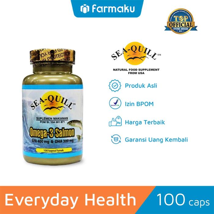 Gambar Sea Quill Omega 3 Salmon Isi 100 Kapsul - Suplemen Kesehatan untuk Kolesterol Tinggi dari Farmaku undefined Tokopedia