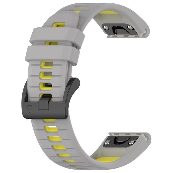 Gambar STRAP GARMIN FENIX 5X 6X 7X SMART WATCH MODEL DUAL COLOR RUBBER TALI JAM TANGAN 26MM QUICK FIT - GREY YELLOW dari SimplicityGoodss undefined Tokopedia