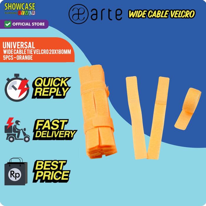 Gambar Arte Wide Cable Tie Velcro 20x180mm (minimum pembelian 5pcs) Perapih Kabel Ties Universal Cable Tie Perapih Velcro Strap Binder Tali Pengikat Penjepit Kabel Organizer Penggulung Earphone Wrap - Orange dari ShowcaseFever undefined Tokopedia