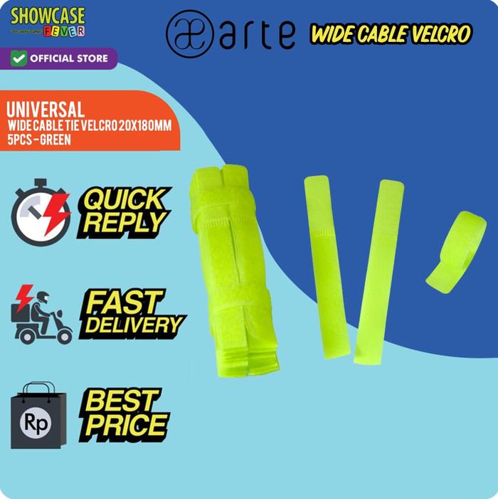 Gambar Arte Wide Cable Tie Velcro 20x180mm (minimum pembelian 5pcs) Perapih Kabel Ties Universal Cable Tie Perapih Velcro Strap Binder Tali Pengikat Penjepit Kabel Organizer Penggulung Earphone Wrap - Green dari ShowcaseFever undefined Tokopedia