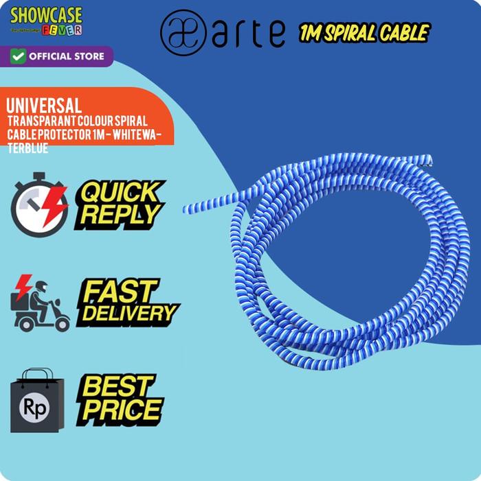 Gambar Arte Transparant Colour Spiral Cable Protector 1m Pelindung Kabel Charger Spiral Transparant Warna Warni Pelindung Kabel Charger Spiral Perapih Kabel Unversal Cable Organizer Cable Saver Cable Bite - WhiteWaterBlue dari ShowcaseFever Kota Administrasi Jakarta Utara Tokopedia