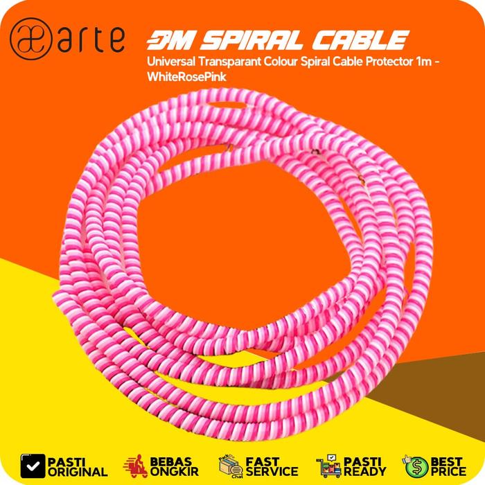 Gambar Arte Transparant Colour Spiral Cable Protector 1m Pelindung Kabel Charger Spiral Transparant Warna Warni Pelindung Kabel Charger Spiral Perapih Kabel Unversal Cable Organizer Cable Saver Cable Bite - WhiteRosePink dari Patchworks-OfficialStore undefined Tokopedia