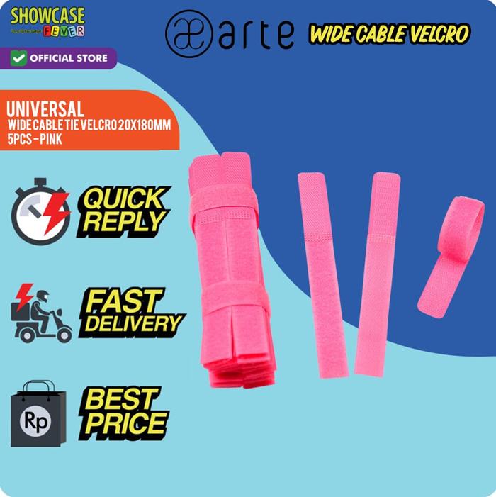 Gambar Arte Wide Cable Tie Velcro 20x180mm (minimum pembelian 5pcs) Perapih Kabel Ties Universal Cable Tie Perapih Velcro Strap Binder Tali Pengikat Penjepit Kabel Organizer Penggulung Earphone Wrap - Pink dari ShowcaseFever undefined Tokopedia