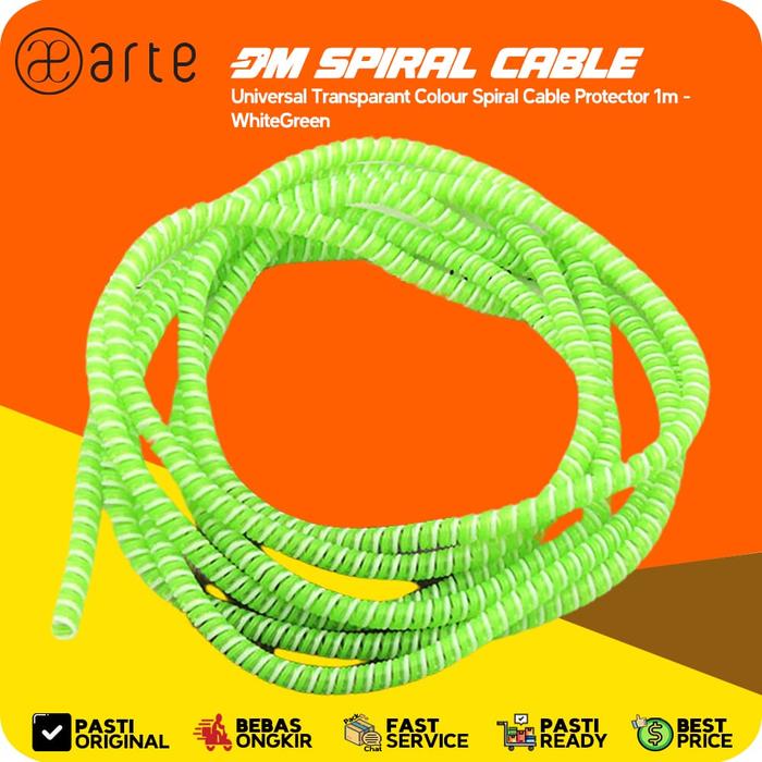 Gambar Arte Transparant Colour Spiral Cable Protector 1m Pelindung Kabel Charger Spiral Transparant Warna Warni Pelindung Kabel Charger Spiral Perapih Kabel Unversal Cable Organizer Cable Saver Cable Bite - WhiteGreen dari Patchworks-OfficialStore undefined Tokopedia