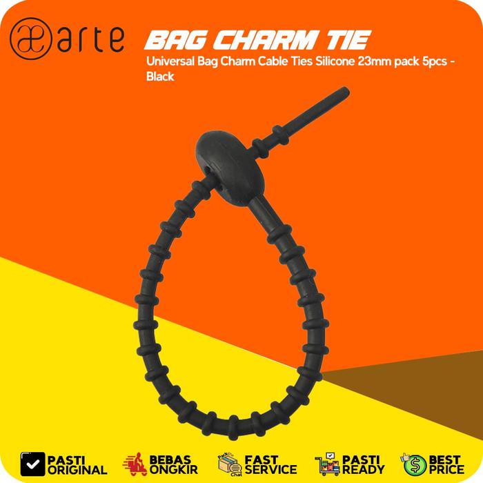 Gambar Kabel ties Arte Universal Gantungan Tas Bag Charm Cable Ties Silicone 23mm (minimum beli 5pcs) Cable Tie Organizer Cable Strap Pengikat Kabel Penggulung Perapih Ties Wire Winder Holder - Black dari Patchworks-OfficialStore undefined Tokopedia