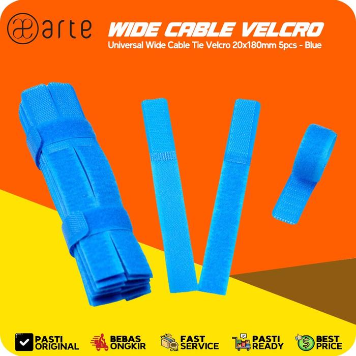 Gambar Arte Wide Cable Tie Velcro 20x180mm (minimum pembelian 5pcs) Perapih Kabel Ties Universal Cable Tie Perapih Velcro Strap Binder Tali Pengikat Penjepit Kabel Organizer Penggulung Earphone Wrap - Blue dari Patchworks-OfficialStore undefined Tokopedia