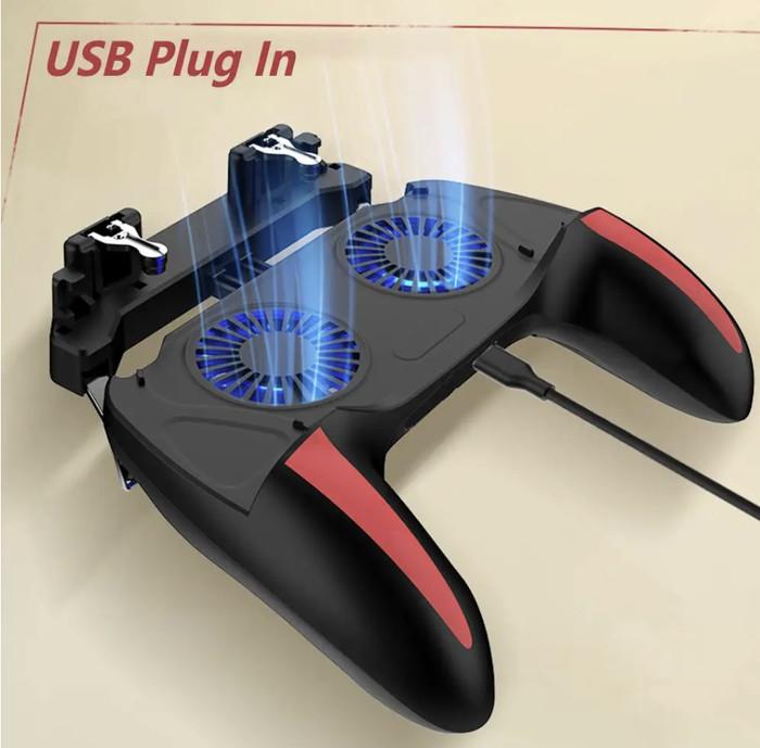 Gambar Smartcom H10 Dual Fan Cooler Gamepad PUBG Mobile Controller Gamepad Handle Hp - Plug In Version dari Kisjaf Technology undefined Tokopedia