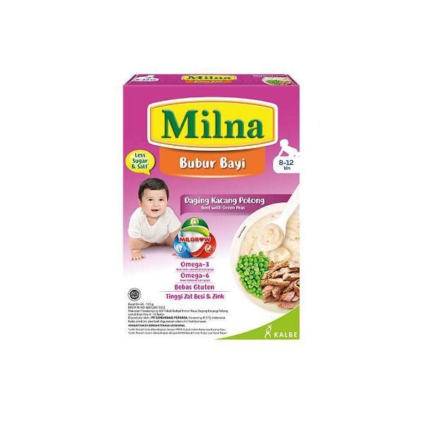 Gambar MILNA BUBUR BAYI REGULER DAGING KACANG POLONG 120 GR 8+ dari Hypermart Depok undefined Tokopedia