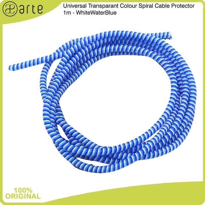 Gambar Arte Transparant Colour Spiral Cable Protector 1m Pelindung Kabel Charger Spiral Transparant Warna Warni Pelindung Kabel Charger Spiral Perapih Kabel Unversal Cable Organizer Cable Saver Cable Bite - WhiteWaterBlue dari muvit-OfficialStore undefined Tokopedia