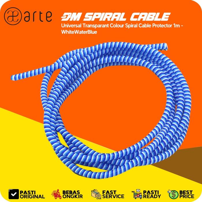 Gambar Arte Transparant Colour Spiral Cable Protector 1m Pelindung Kabel Charger Spiral Transparant Warna Warni Pelindung Kabel Charger Spiral Perapih Kabel Unversal Cable Organizer Cable Saver Cable Bite - WhiteWaterBlue dari Patchworks-OfficialStore undefined Tokopedia
