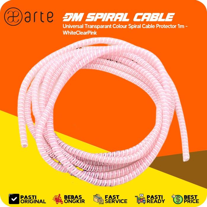 Gambar Arte Transparant Colour Spiral Cable Protector 1m Pelindung Kabel Charger Spiral Transparant Warna Warni Pelindung Kabel Charger Spiral Perapih Kabel Unversal Cable Organizer Cable Saver Cable Bite - WhiteClearPink dari Patchworks-OfficialStore undefined Tokopedia