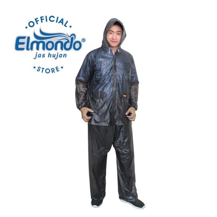 Gambar JAS HUJAN Stelan Murah Jaket Celana Merk Elmondo Ceria 935 HITAM - Hitam dari Motocraft IDN undefined Tokopedia