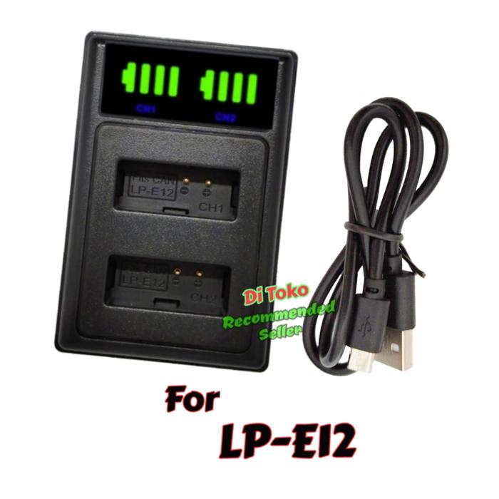 Gambar PAKET CHARGER DOUBLE SLOT + BATTERY FOR KAMERA CANON LP E12 ( 1200MAH ) POWER HIGH DAYA BESAR BATERAI LC E12E BATRAI DUAL EOS M M2 BATREI M10 BATERE LCE12E BATERI M50 BATERY 100D BATRAY EOSM M100 BATEREI LPE12 BATEREY M200 BATTRE REBEL SL1 KISS X7 PAKETAN - 1 CHARGER dari Toko Rambos undefined 5 Tokopedia