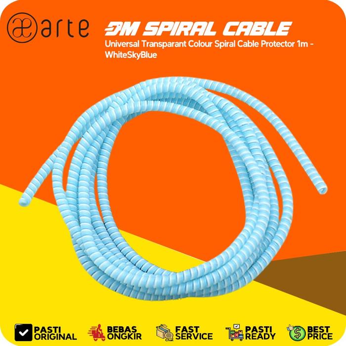 Gambar Arte Transparant Colour Spiral Cable Protector 1m Pelindung Kabel Charger Spiral Transparant Warna Warni Pelindung Kabel Charger Spiral Perapih Kabel Unversal Cable Organizer Cable Saver Cable Bite - WhiteSkyBlue dari Patchworks-OfficialStore undefined Tokopedia