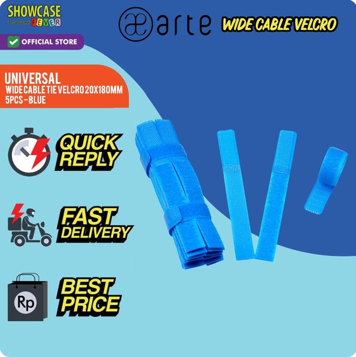 Gambar Arte Wide Cable Tie Velcro 20x180mm (minimum pembelian 5pcs) Perapih Kabel Ties Universal Cable Tie Perapih Velcro Strap Binder Tali Pengikat Penjepit Kabel Organizer Penggulung Earphone Wrap - Blue dari ShowcaseFever undefined Tokopedia