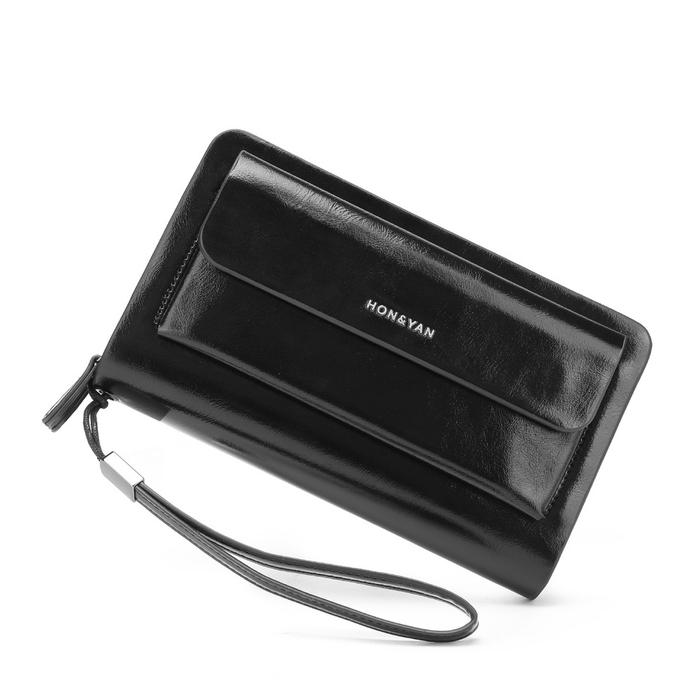 Gambar HONYAN MAN GOLD Dompet Pria Panjang Double Resleting Original Wesley - Black, No Box, Dustbag dari HONYAN undefined Tokopedia