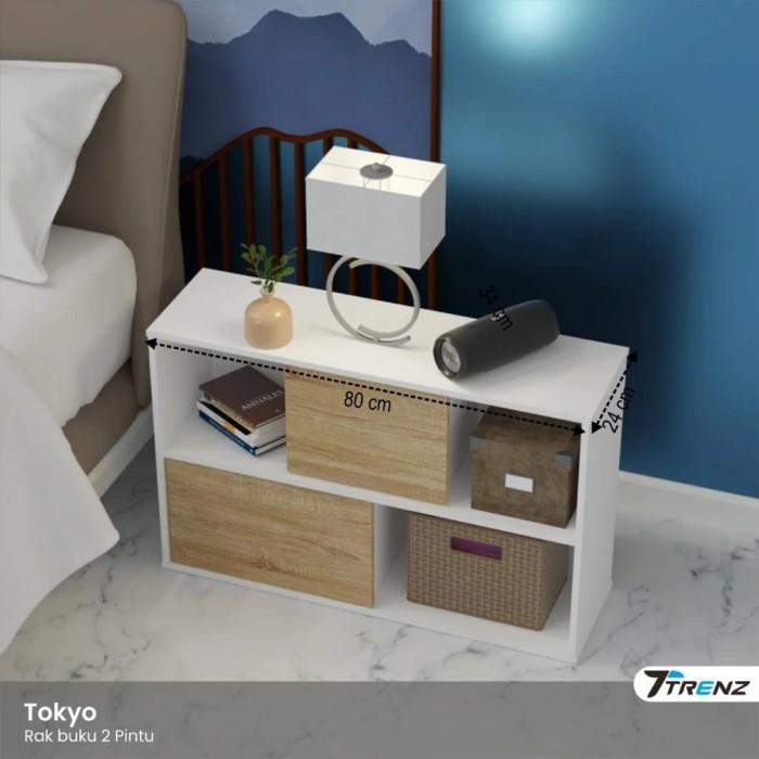 Gambar Trenz Furniture - Rak buku multifungsi tokyo 2P rak display aesthethic pintu sliding Termurah Kayu - SW-LS dari Trenz Furniture Kota Surabaya Tokopedia