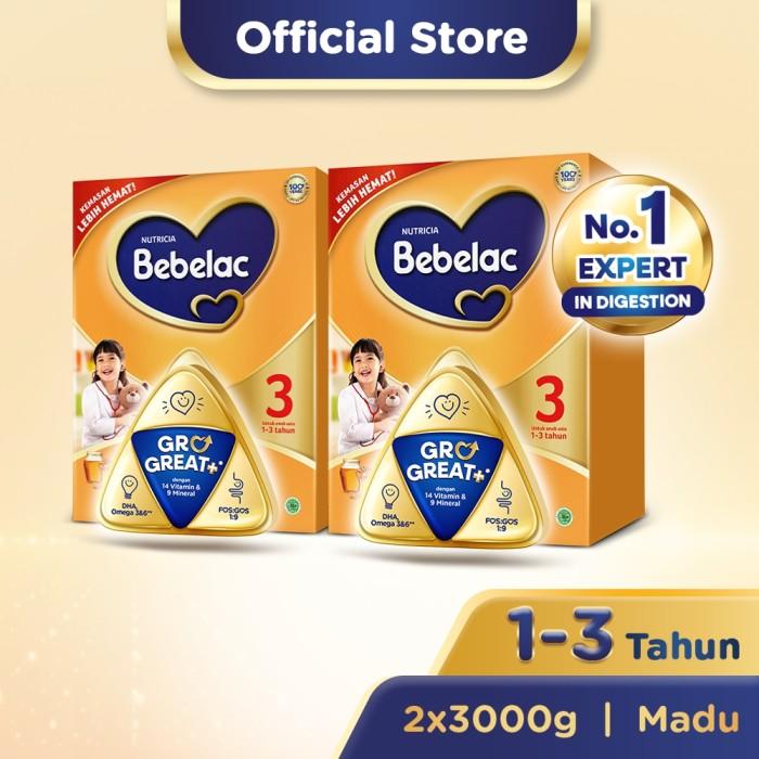 Gambar Paket 2 - Bebelac 3 Madu Susu Pertumbuhan Bubuk 3000 GR dari Konsel undefined Tokopedia