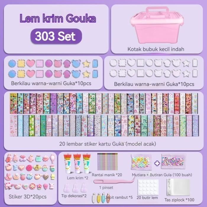 Gambar 1400 pcs  Box Mainan Gantungan Kunci Anak anak  Perempuan Gooca Card Set DIY Deco Cream - Viral Kreatif & Hand Made - 303 Pcs/kotak k dari Gallery First Class Service undefined Tokopedia