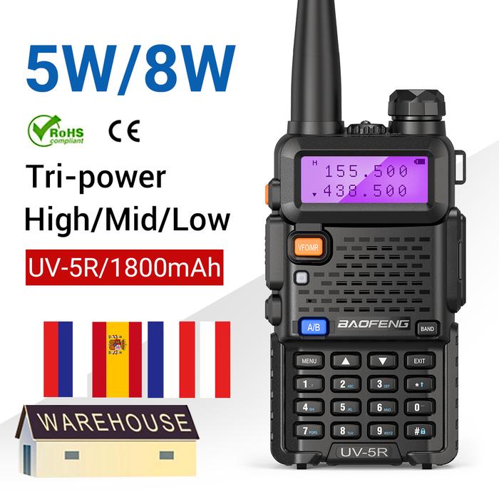Gambar Optional 5W 8W Baofeng UV-5R Walkie Talkie Long Range Baofeng Amateur Radio Dual Band UHF/VHF for Hu dari kimikimi shop09 undefined Tokopedia