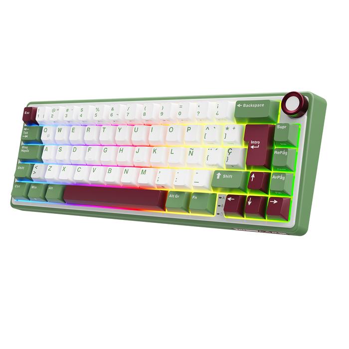 Gambar NEW RK Royal Kludge R65 Gasket Wired Mechanical Keyboard 66 Key 65% RGB Backlit Hot-swappable Gamer Keyboard with MDA PBT KeycapsTer - Spanish GreenSa, Chartreuse Swit dari Nia Gripdeszob undefined Tokopedia
