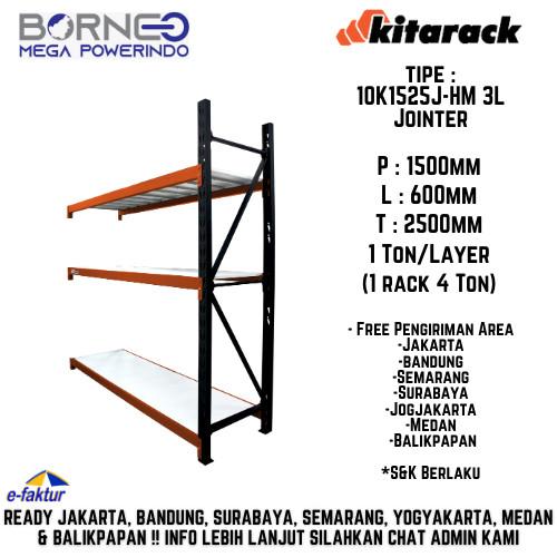 Gambar KITARACK WAREHOUSE RACK 10K1525 JOINTER HEAVY DUTY 3 LAYER 1TON / LAYER FRAME HITAM - Merah dari JAVA MEGA NETWORK undefined Tokopedia