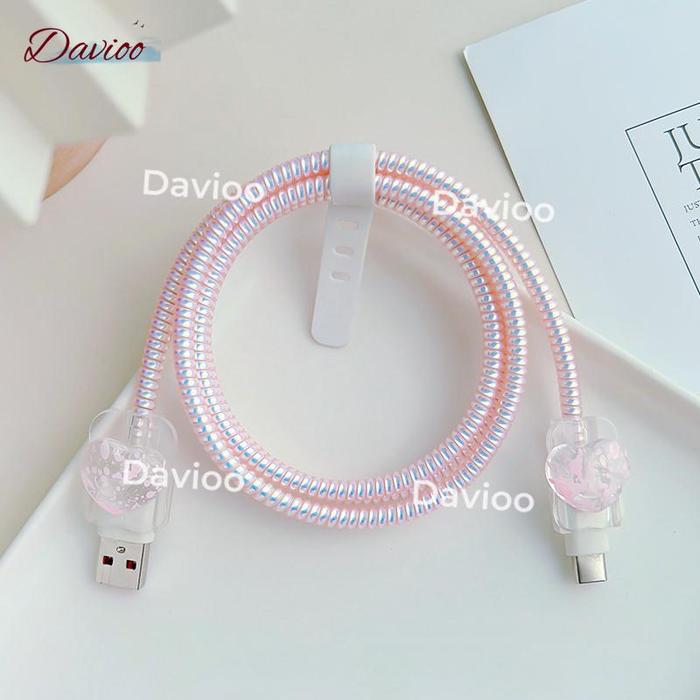 Gambar 1 Set 4 item Pelindung Kabel Charger Micro USB+Type-C dan Type-C+Type-C Pelindung Kabel Data Kawat Kabel Data Handphone - MC CC 01, USB & Type-C dari DAVIOO.ID undefined Tokopedia