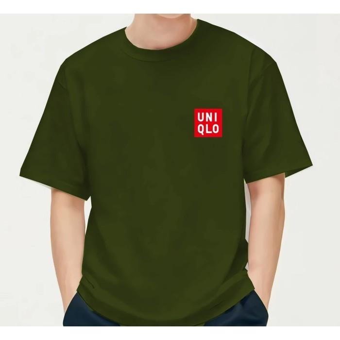 Gambar Kaos katun UNIQLO pria wanita oversize cotton combed - army, M dari Gisyan store undefined Tokopedia