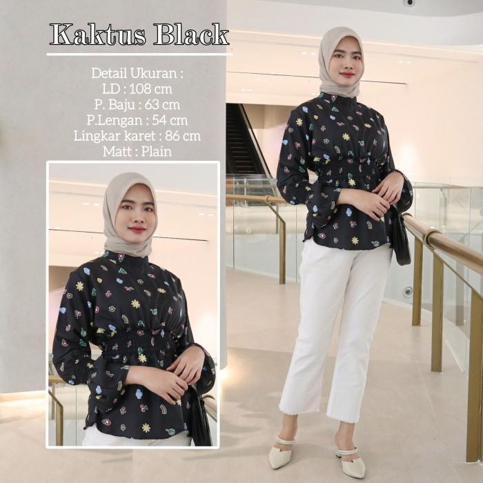Gambar OBRAL CUCI GUDANG DAILY FASHION SERBA 19 ribu KEKININAN  BLOUSE Wanita 002 - KAKTUS BLACK dari Sajadah indonesia undefined Tokopedia