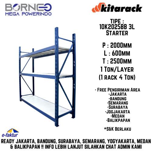 Jual KITARACK WAREHOUSE RACK 10K2025 STARTER 3 LAYER HEAVY DUTY BLUE ...