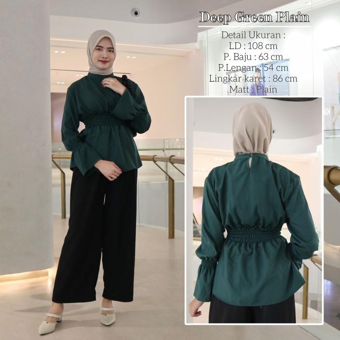 Gambar OBRAL CUCI GUDANG DAILY FASHION SERBA 19 ribu KEKININAN  BLOUSE Wanita 002 - DEEP GREEN dari Sajadah indonesia undefined Tokopedia