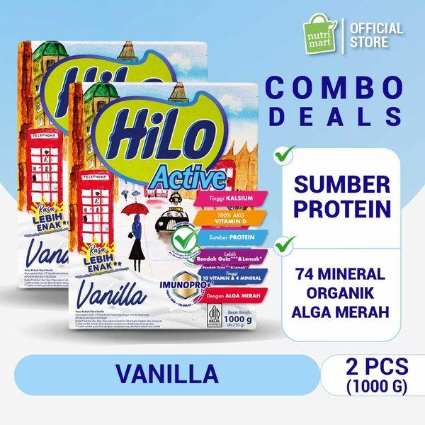 Gambar Twin Pack - HiLo Active Vanilla 1000g - Susu Tinggi Kalsium Lebih Rendah Lemak dari eryandistore undefined Tokopedia