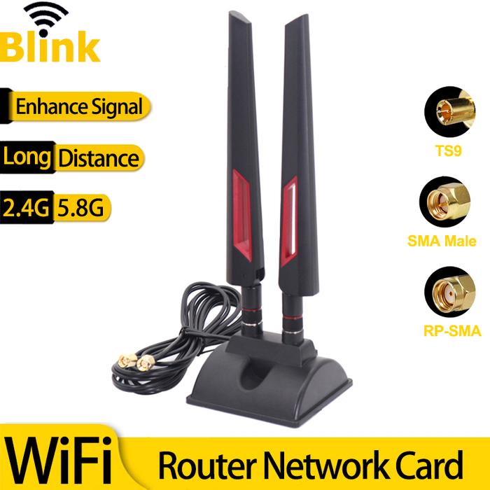 5g Wifi External Antenna Amplifier Ts9 Sma Magnetic Base For Long Range  Mobile Phone Router Modem Network Card Signal Booster 5m